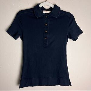 TORY BURCH Black Short Sleeve Polo XS